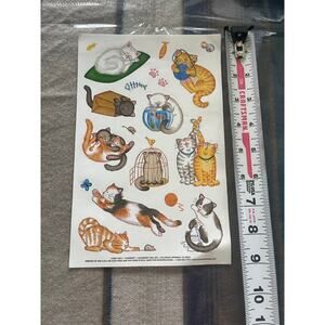 Current cats playing sticker sheet